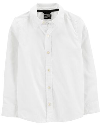 Kid Long Sleeve Button-Front Uniform Shirt