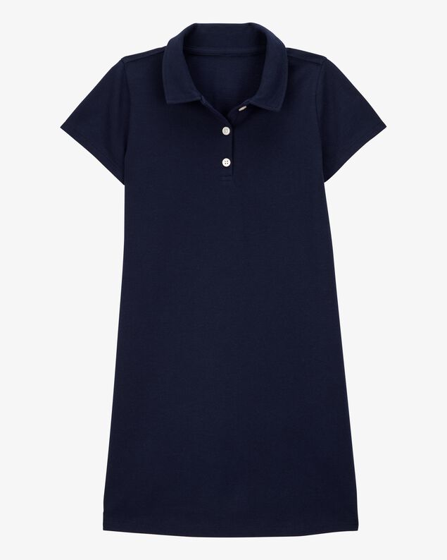 Product image 1 of Kid Pique Short-Sleeve Uniform Dress - Navy