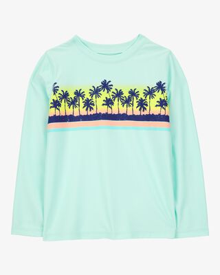 Product image 1 of Kid Palm Tree Long-Sleeve Rashguard Swim - Mint Blue