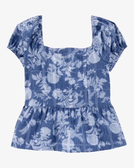 Product image 1 of Kid Floral Peplum Top - Blue