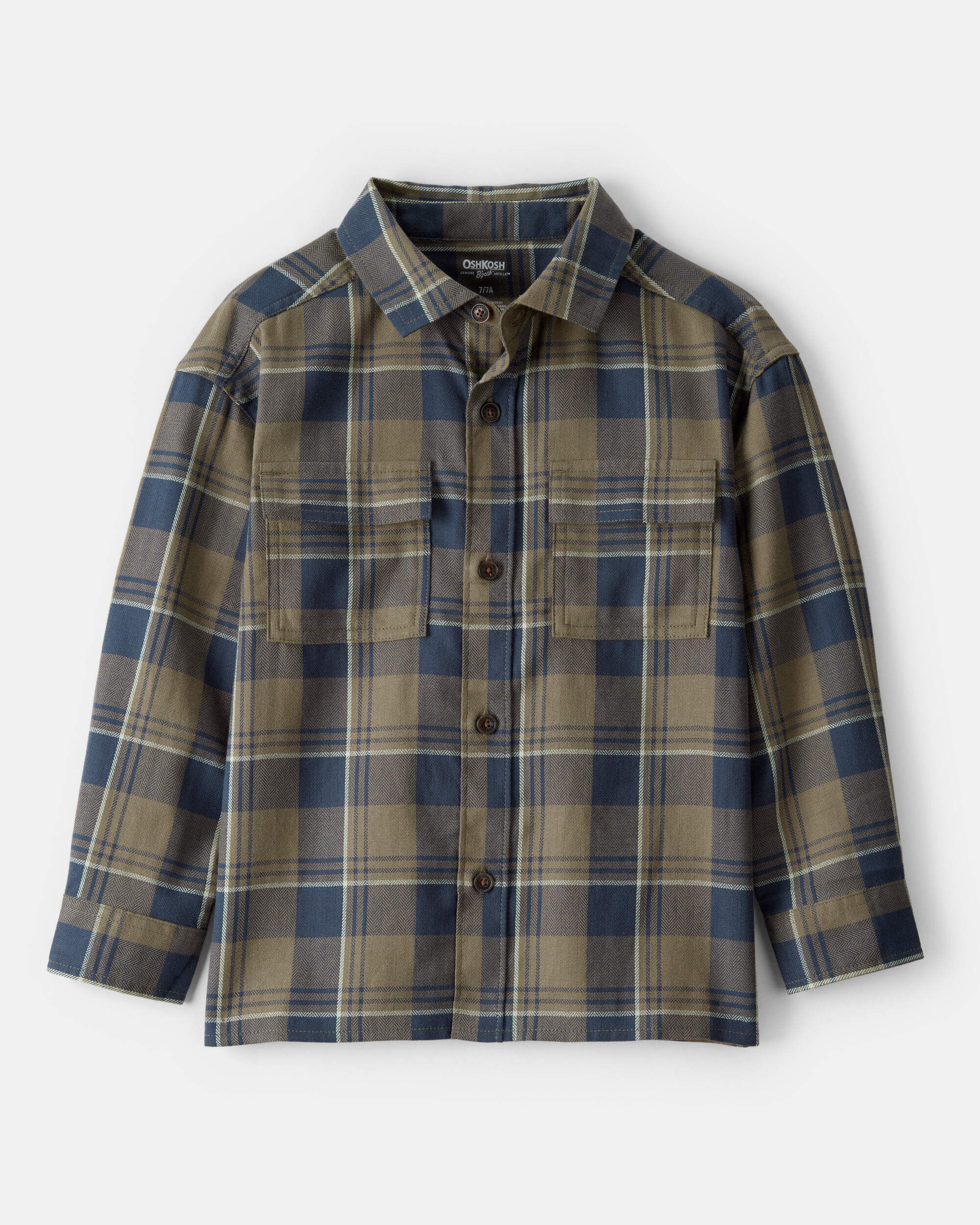 Kid Organic Cotton Button-Front Flannel Shirt - Little