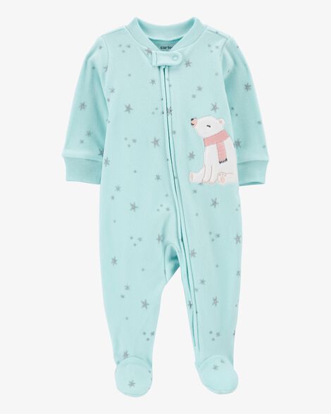  Product image 1 of Baby Polar Bear Fleece Zip-Up Footie Sleep & Play Pajamas