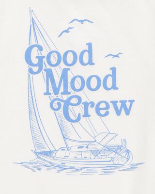 Product image 2 of Kid Good Mood Crew Short-Sleeve Graphic Tee - White