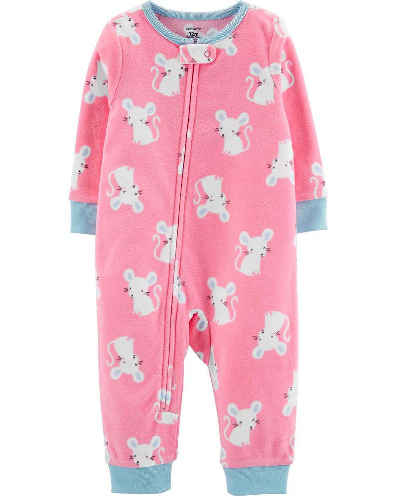 1 Piece Mouse Fleece Footless Pjs Carters Com