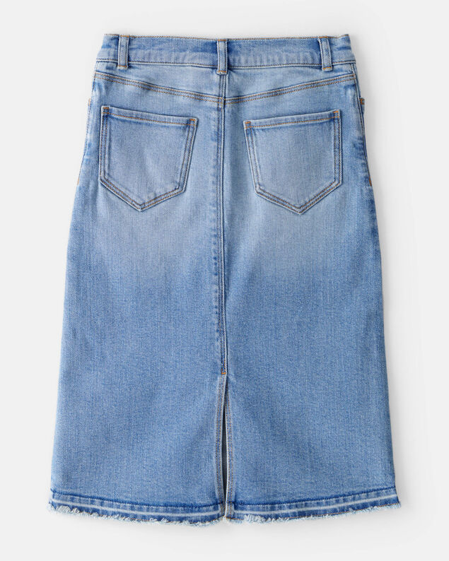 Product image 2 of Girls Denim Midi Skirt - Blue