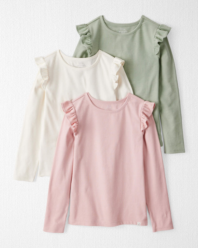 Product image 1 of Girls 3-Pack Organic Cotton Ribbed Tees