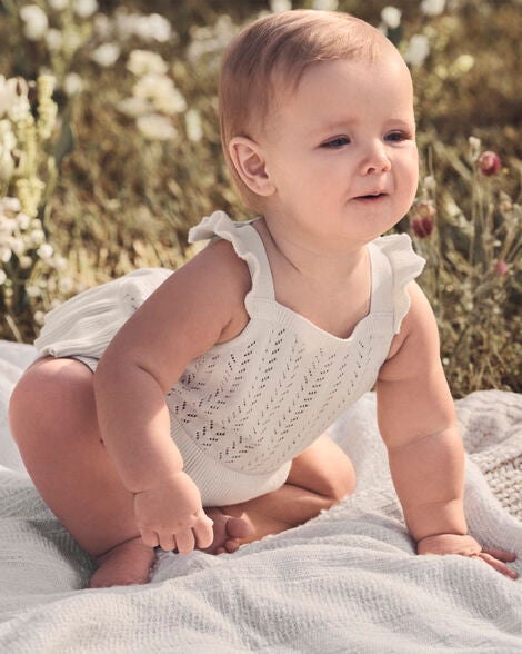  Product image 1 of Baby Organic Cotton Pointelle Romper