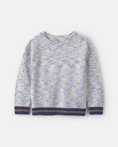 Toddler Boy Contrast Baggy Sweater - Blue