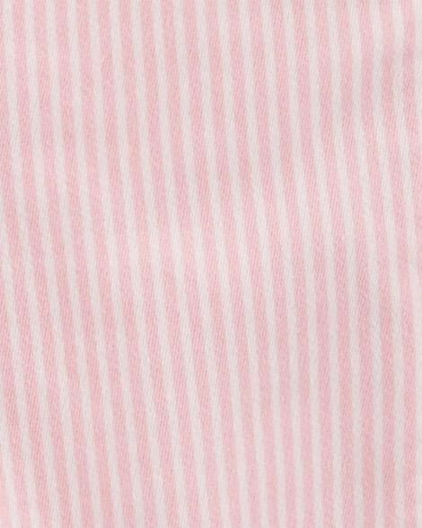  Product image 3 of Toddler Knit Denim Hickory Stripe Overalls - Pink