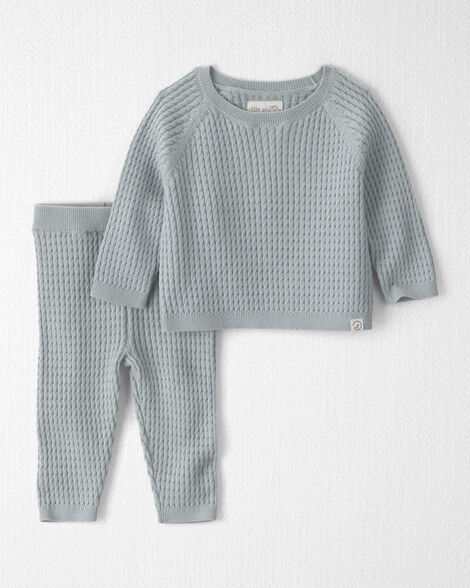 Baby 2-Piece Organic Cotton Cable Sweater Knit Top & Pant Set