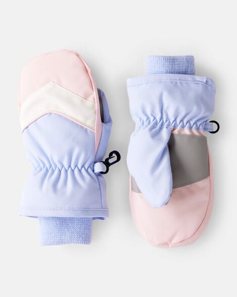 toddler girl ski mitten - lavender/pink