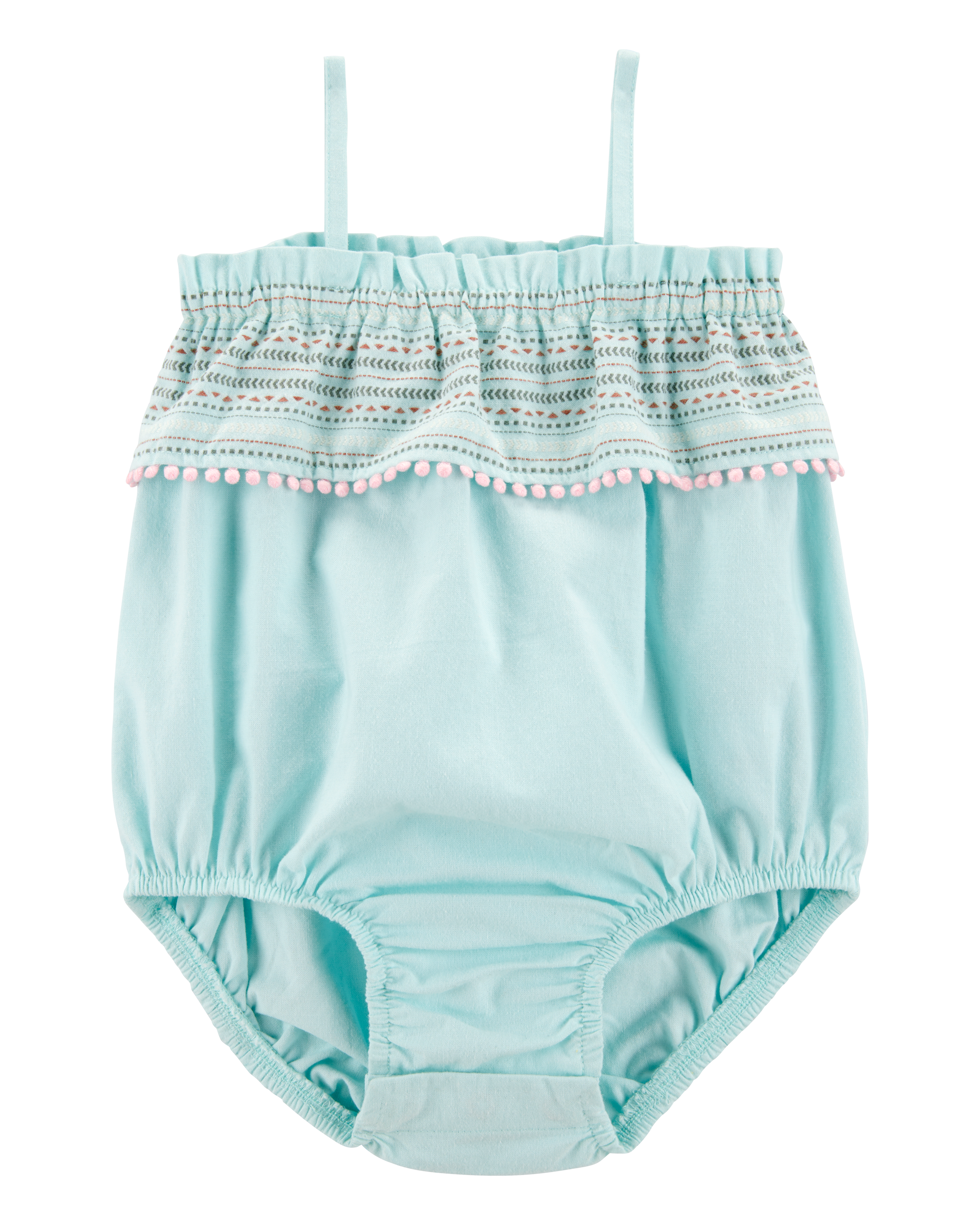 Baby Ruffle Bubble Romper - Blue