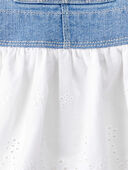 White - Baby Eyelet Denim Jumper Dress, Selected