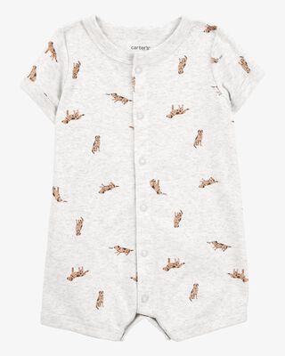Product image 1 of Baby Dog Short-Sleeve Romper - Grey