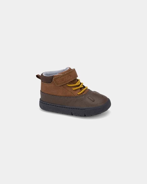 baby boy every step® first walker high top boot - brown