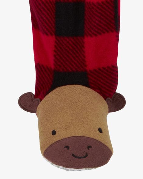 Product image 2 of Toddler 1-Piece Buffalo Check Fleece Footie Pajamas