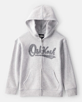 Product image 1 of Kid OshKosh Fleece Logo Zip Jacket - Grey