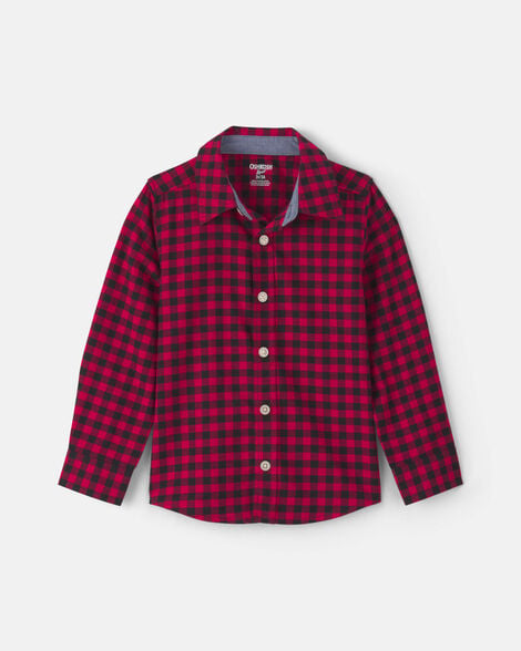 Toddler Boy Buffalo Check Long-Sleeve Shirt- Red/Black