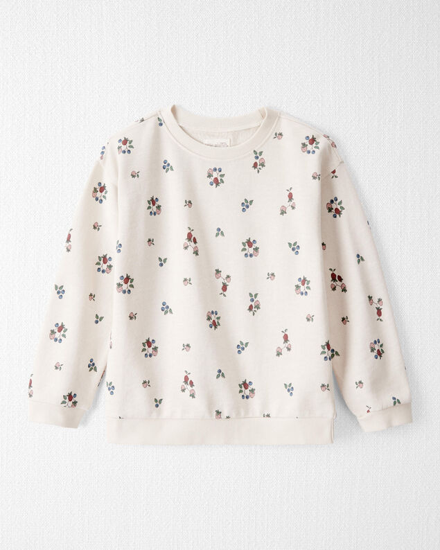 Product image 1 of Girls Organic Cotton French Terry Sweatshirt in Berry Blossom Print