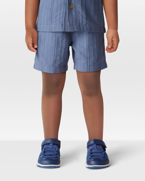 Toddler Seersucker Drawstring Shorts - Blue