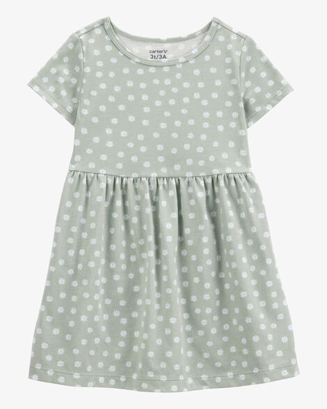  Product image 1 of Toddler Floral Short-Sleeve Dress - Green