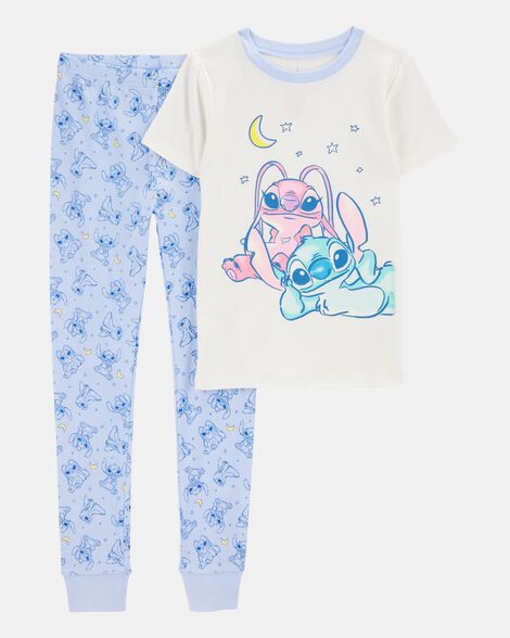 girls disney© lilo & stitch snug fit cotton 2-piece pajamas