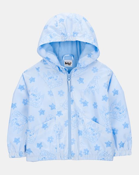toddler girl bluey windbreaker jacket - blue