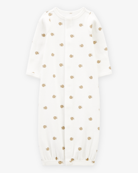 baby preemie snail cotton sleeper gown