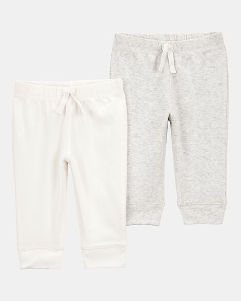 baby 2-pack pull-on pants - ivory