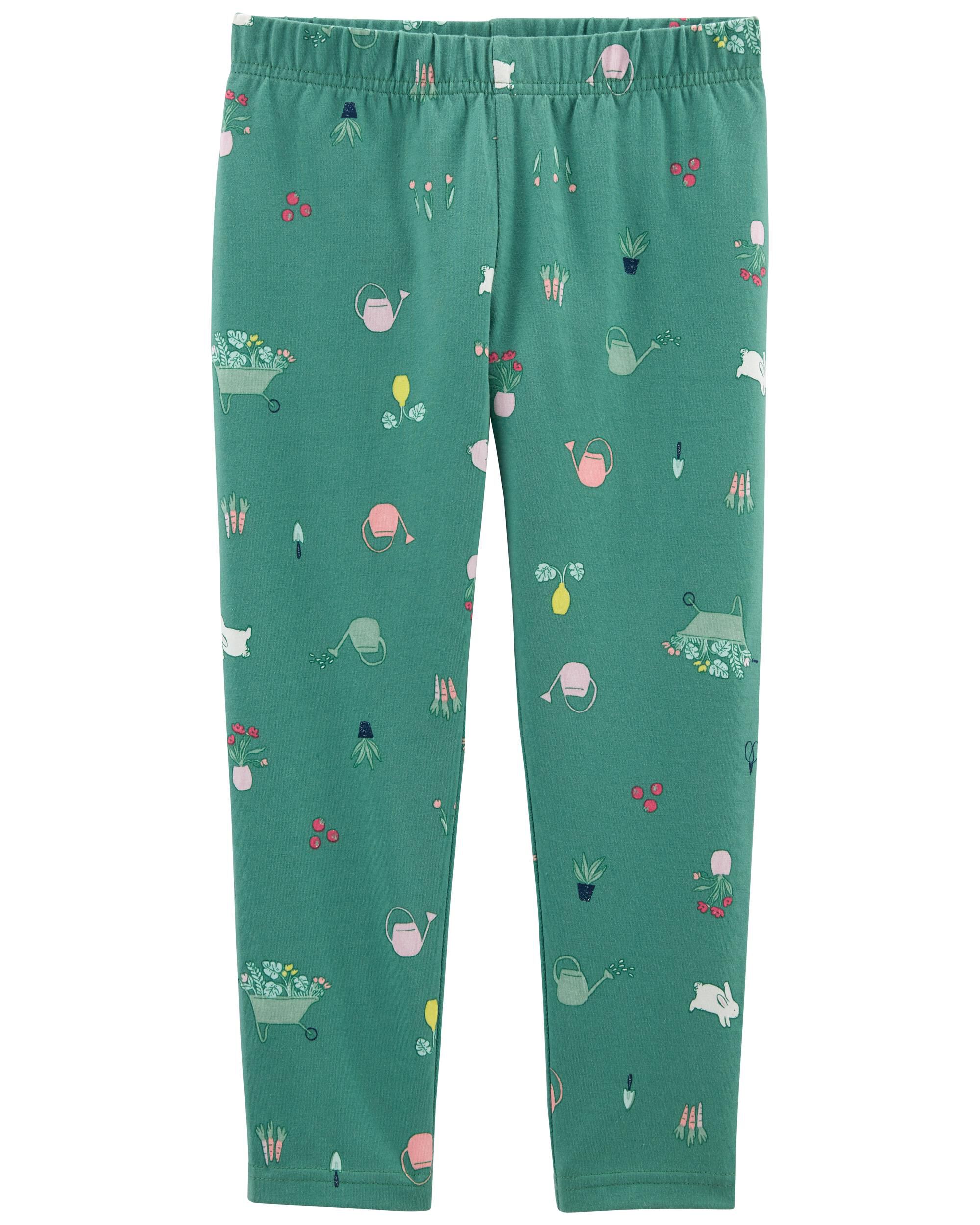 Kid Green Bunny Capri Leggings 