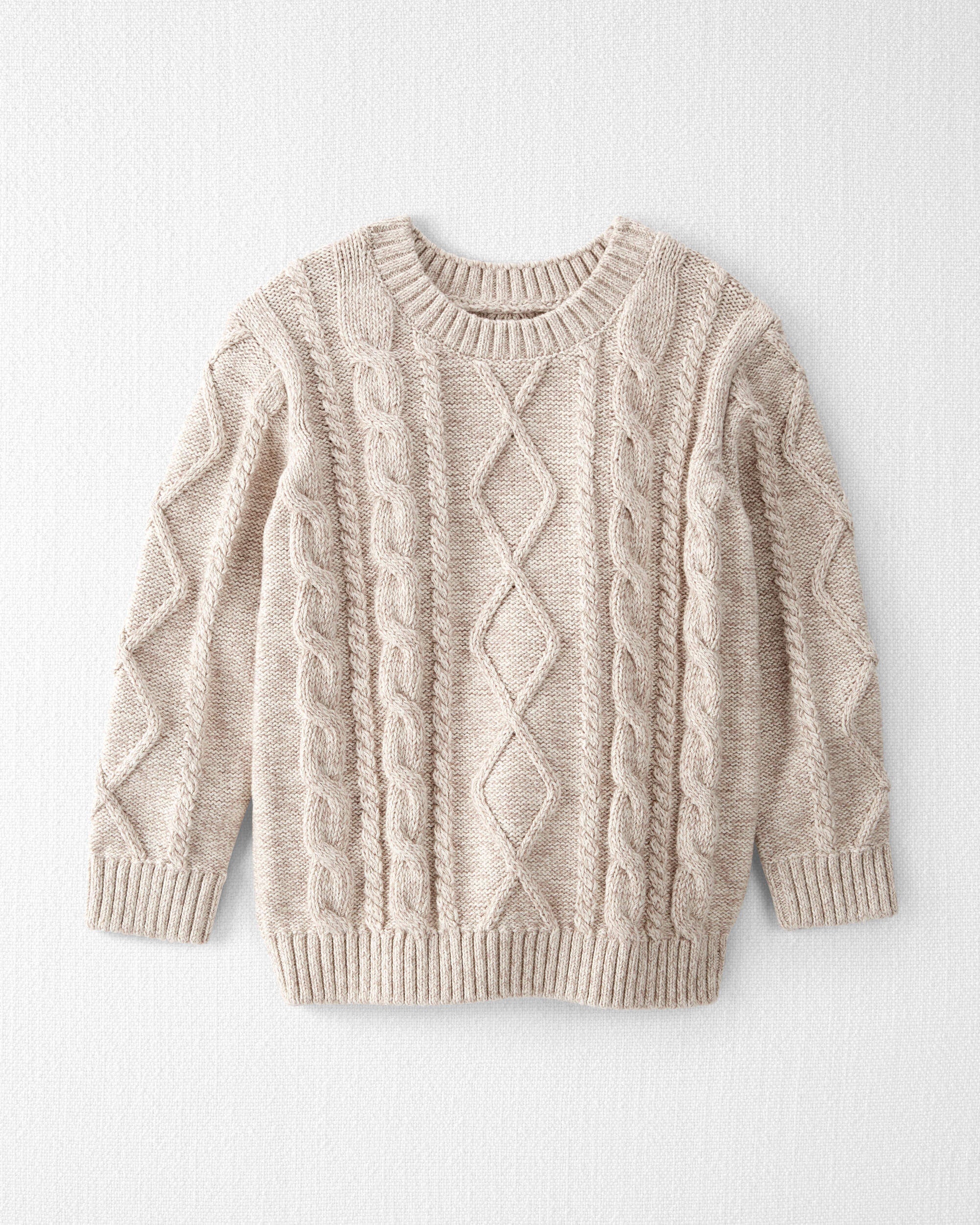 Little Planet Toddler Boys Organic Cotton Cable Knit Sweater in Toasted Wheat Toddler Size 4T Toasted Wheat