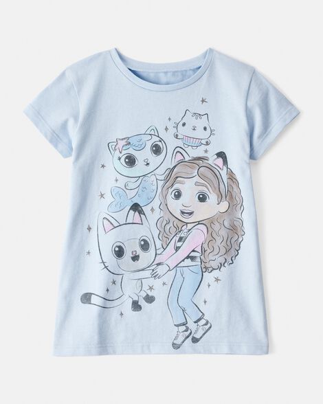 toddler girl gabby's dollhouse short-sleeve graphic tee - blue