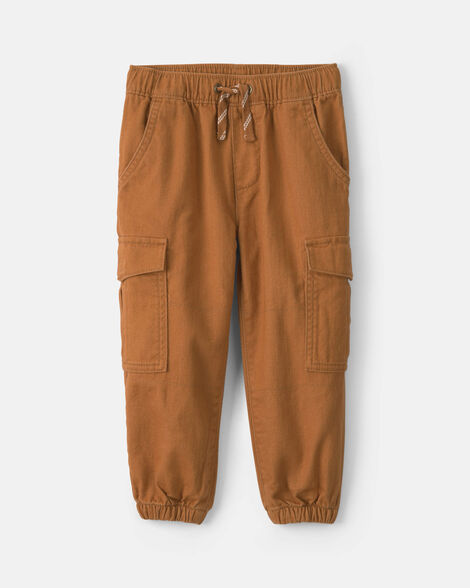 toddler boy cargo joggers - brown
