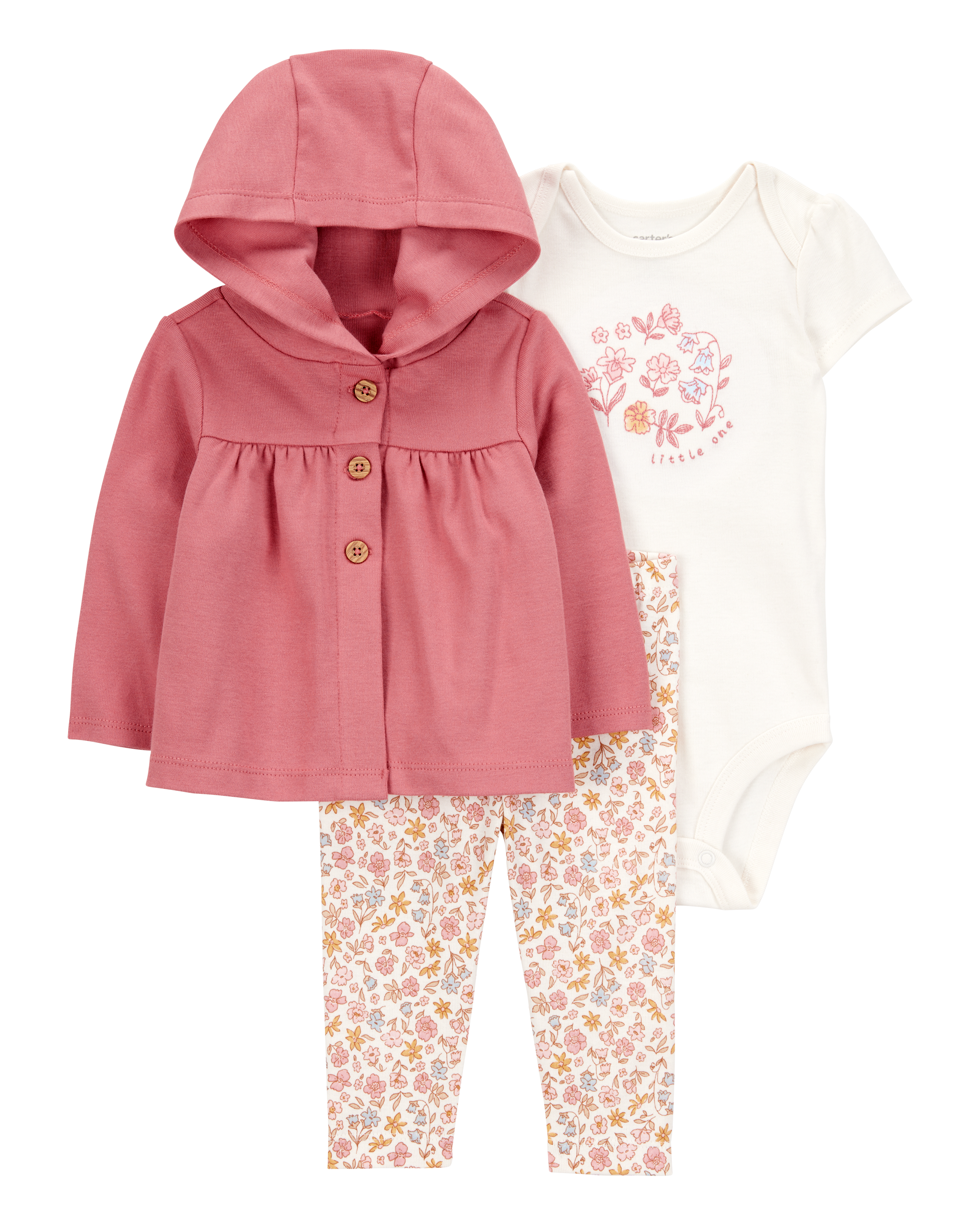 Baby 3-Piece Little Cardigan Set - Pink