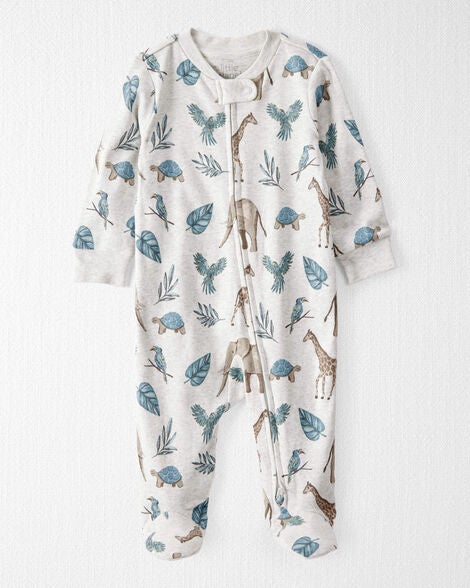  Product image 1 of Baby Organic Cotton Safari-Print Sleep & Play Pajamas