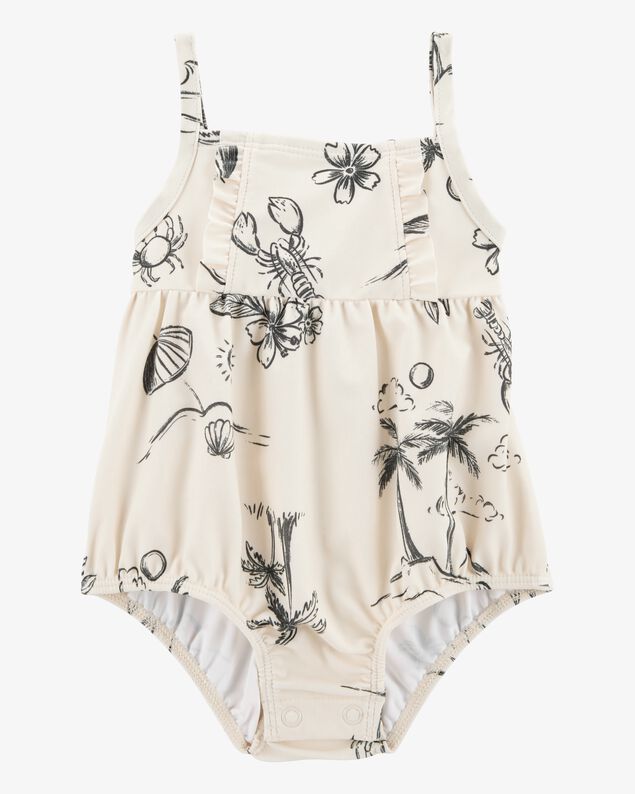 Product image 1 of Baby Girl 1-Piece Beach Print Swimsuit