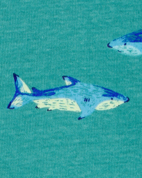 Product image 3 of Toddler Shark Print Snug Fit Cotton 4-Piece Pajamas