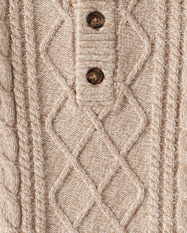 Product image 2 of Toddler Boy Cable-Knit Long-Sleeve Sweater - Tan