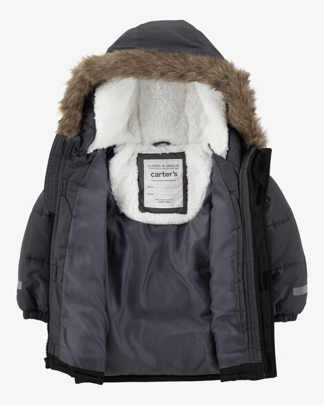  Product image 3 of Toddler 2-Piece Faux Fur Hooded Snowsuit Set
