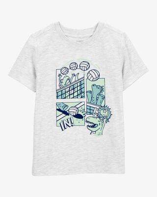 Product image 1 of Toddler Volleyball Short-Sleeve Graphic Tee - White