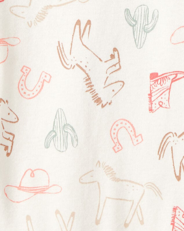 Product image 2 of Baby Girl 5-Pack Cowgirl Print Cotton Multipack Bodysuits - White/Blue/Pink