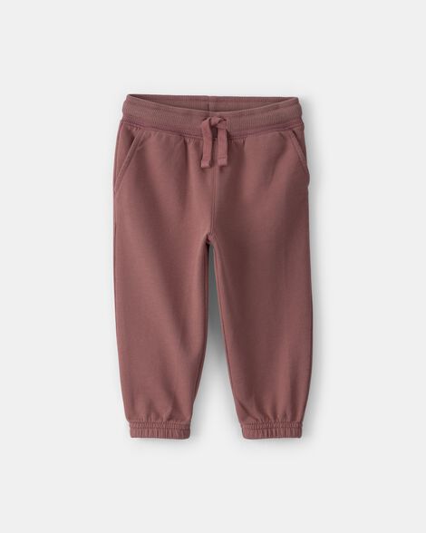 Baby Drawstring Knit Joggers - Brown