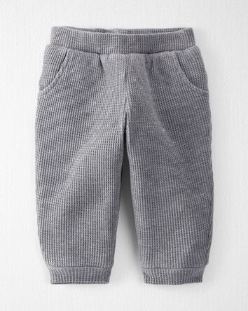 Baby Waffle Knit Sherpa Lined Pants Made with Organic Cotton