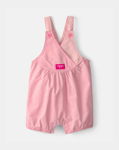Baby Girl Gingham Shortall - Pink