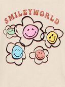 Cream - Kid Smiley World Long-Sleeve Graphic Tee - Cream, Selected