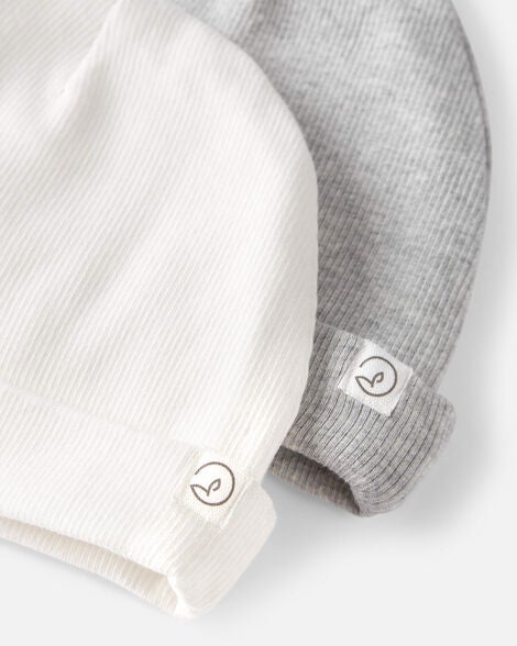  Product image 2 of Baby 2-Pack Organic Cotton Rib Caps
