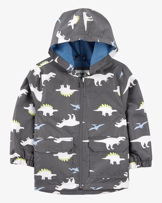Product image 1 of Baby Dinosaur Color Changing Rain Jacket - Grey