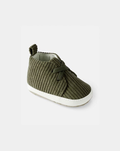baby boy corduroy high-top casual sneakers - green