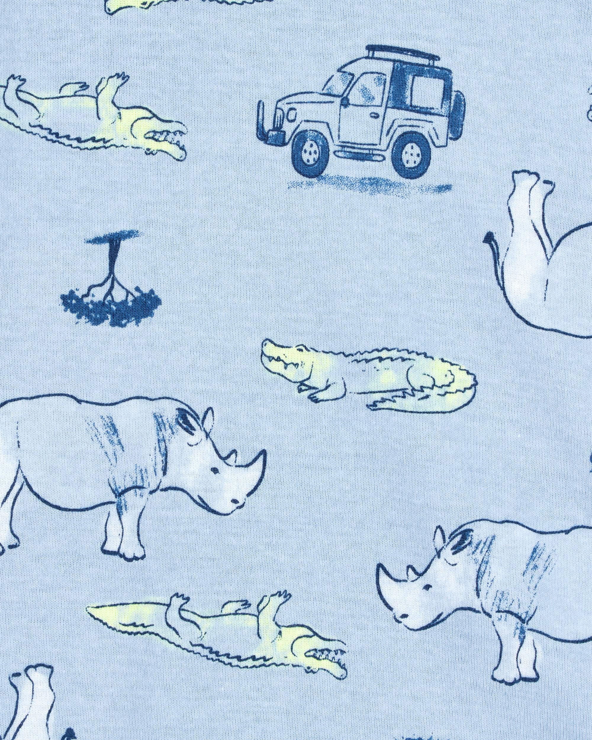 Toddler Boy 4-Piece Alligator Cotton Pajamas