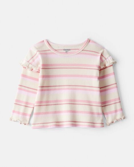 Baby Girl Striped Long-Sleeve Top - Pink